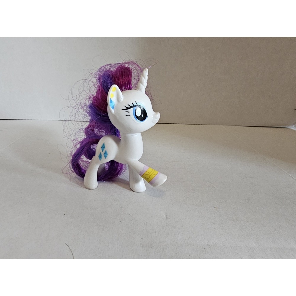 My Little Pony Rarity‎ Unicorn Figure White Pony Purple Hair ~3" Toy